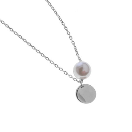 Strieborný náhrdelník s perlou 43 až 46 cm