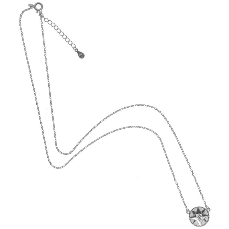 Strieborný náhrdelník hviezda so zirkónom 43 až 46 cm