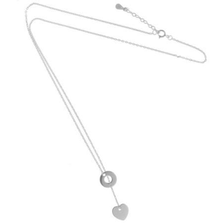 Strieborný náhrdelník kruh so srdiečkom 46 až 49 cm