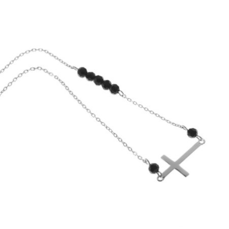 Strieborný náhrdelník s krížikom 44 až 47 cm