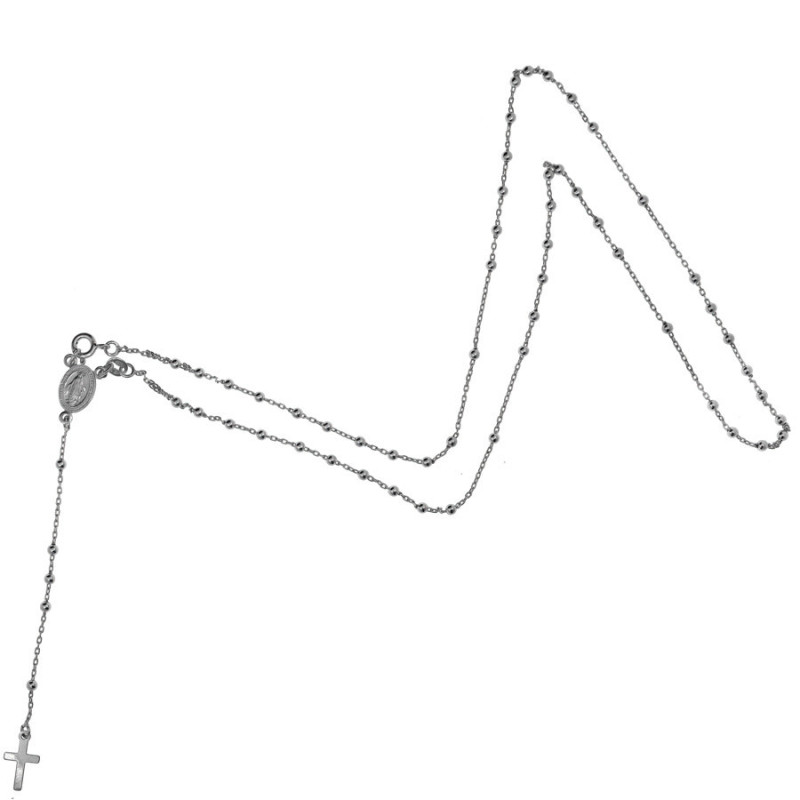 Strieborný ruženec na krk 60 cm
