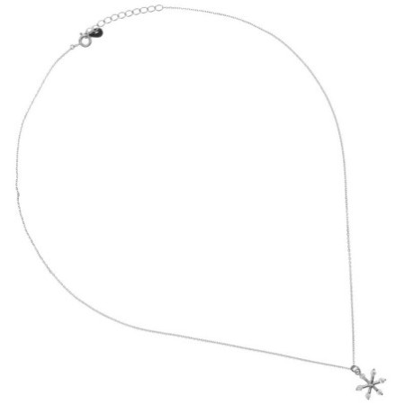 Strieborný náhrdelník snehová vločka so zirkónmi 41 až 45 cm