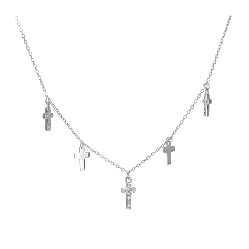 Strieborný náhrdelník krížik 43 až 46cm