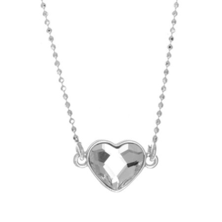 Strieborný náhrdelník srdce s krištáľom Swarovski 45 cm