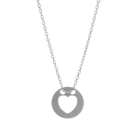 Strieborný náhrdelník kruh srdce 42 až 45cm