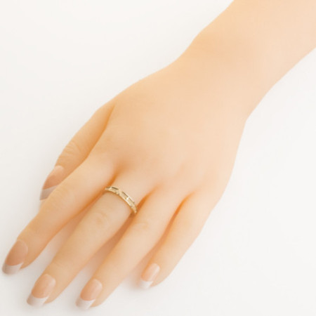 Zlatý prsteň ruženec so zirkónom