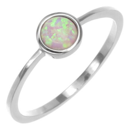 Strieborný prsteň s ružovým opálom