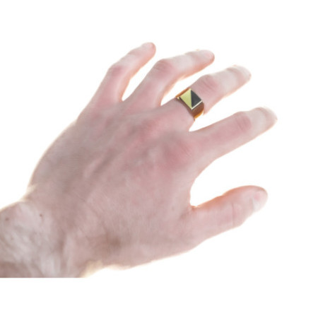 Strieborný pozlátený pánsky prsteň