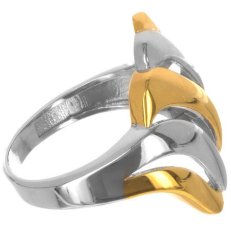 Strieborný dvojfarebný prsteň 
