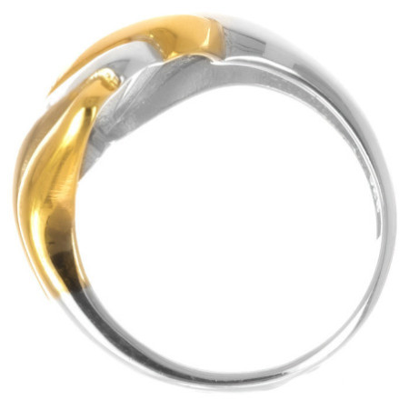 Strieborný dvojfarebný prsteň
