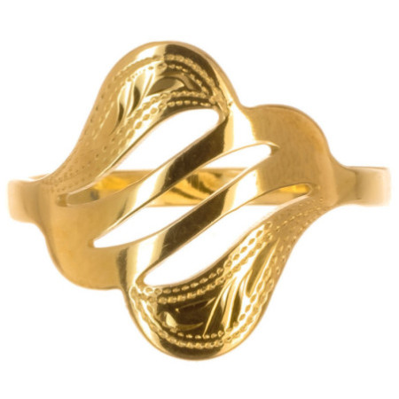 Strieborný pozlátený prsteň s gravírom