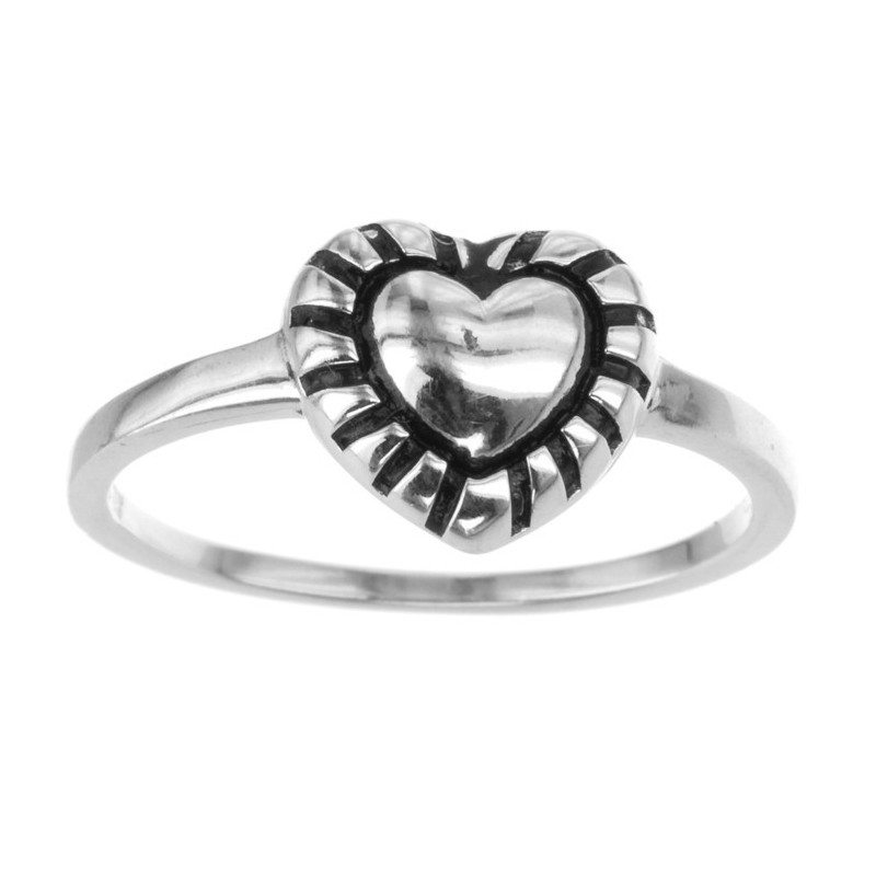 Strieborný prsteň srdce