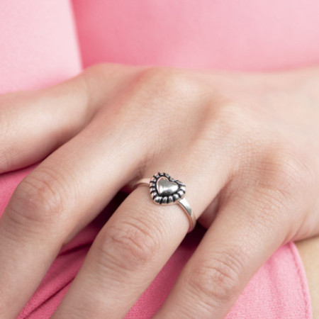 Strieborný prsteň srdce