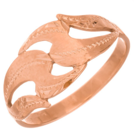 Strieborný prsteň s ružovým pozlátením a gravírom