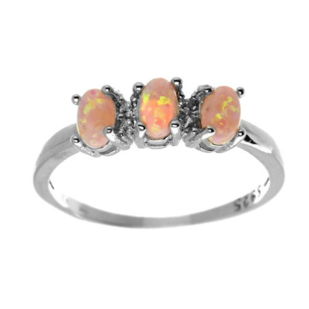 Strieborný prsteň s ružovým opálom