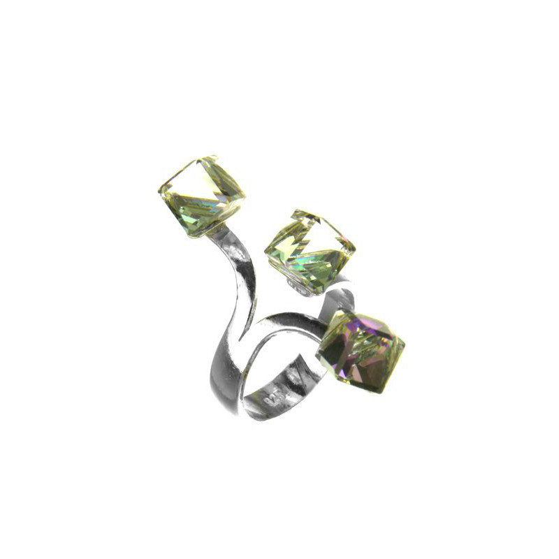 Strieborný prsteň so Swarovski elements violet