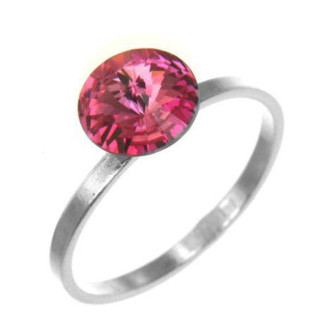 Strieborný prsteň so Swarovski elements rose