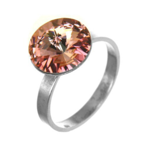 Strieborný prsteň so Swarovski elements light rose