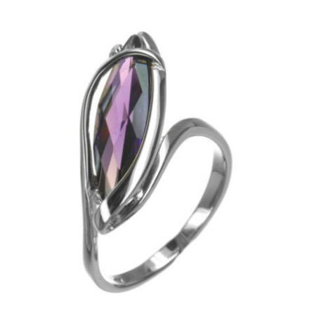 Strieborný prsteň zirkónový fialový