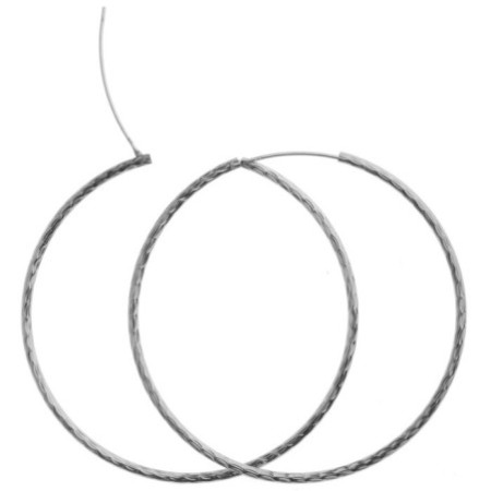 Strieborné náušnice kruhy vzorované 65 mm