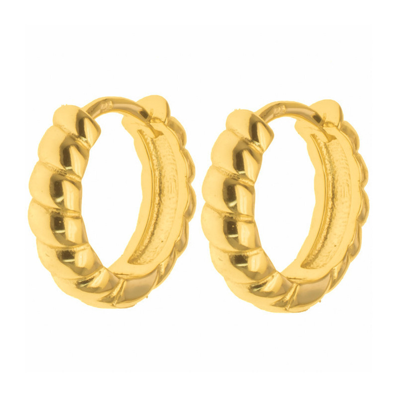 Strieborné pozlátené náušnice krúžky 13 mm