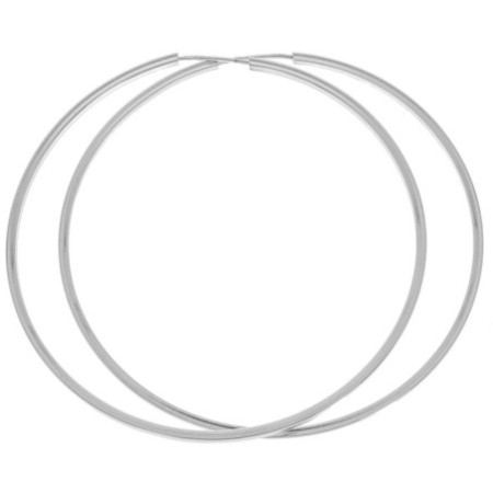 Strieborné náušnice hranaté kruhy 70 mm
