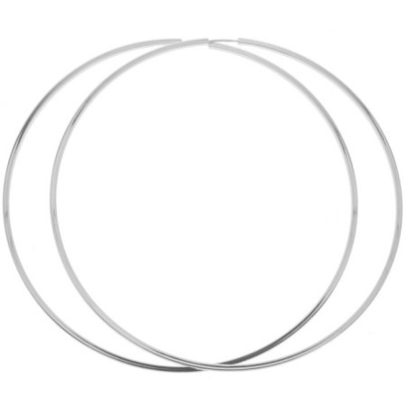 Strieborné náušnice hranaté kruhy 105 mm