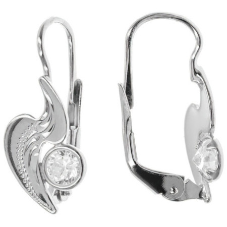 Strieborné náušnice so zirkónom a gravírom