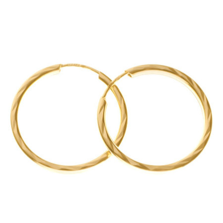 Zlaté náušnice vzorované krúžky 18 mm