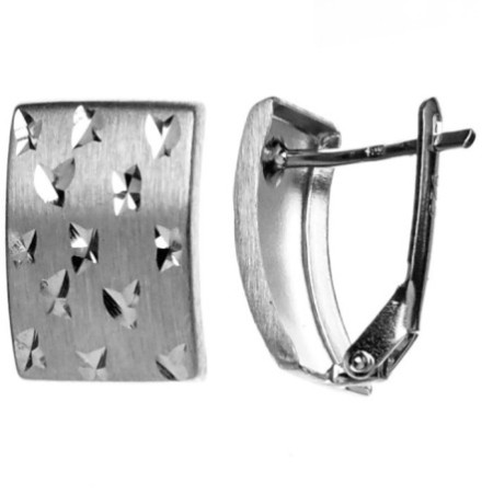 Strieborné náušnice vzorované RP