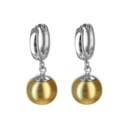 Strieborné náušnice so Swarovski elements s perlou bronze KL