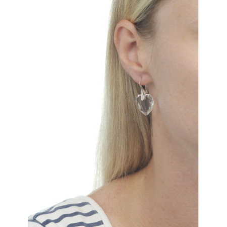 Strieborné náušnice srdiečka s krištáľom Swarovski 18mm