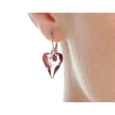 Strieborné náušnice so Swarovski elements antipink srd 17mm