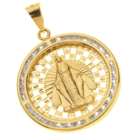 Zlatý prívesok Zázračná medaila so zirkónmi