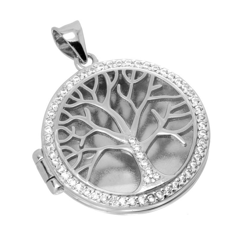 Strieborný prívesok otvárací medailón strom života