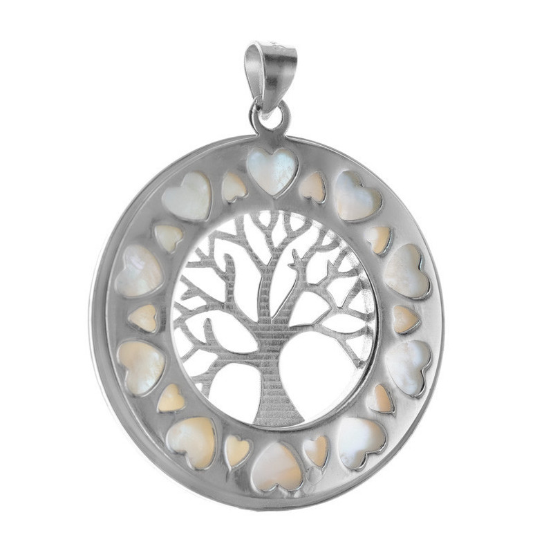 Strieborný prívesok strom života s perleťou