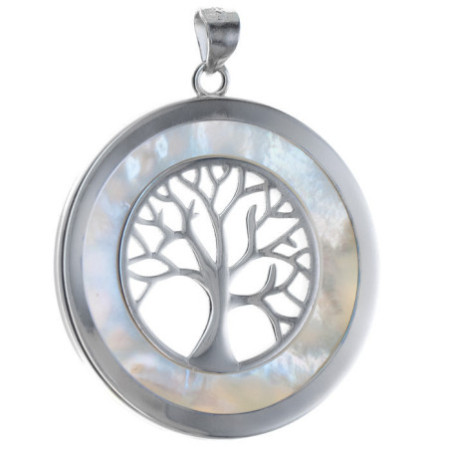 Strieborný prívesok strom života s perleťou