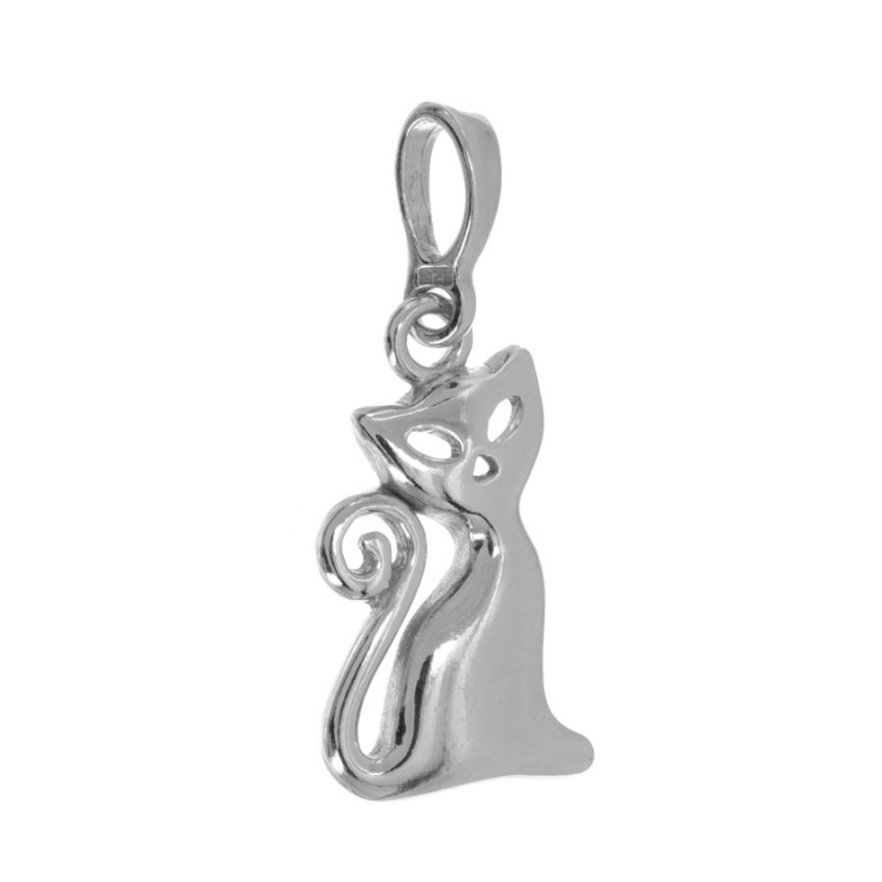 Strieborný prívesok mačka Rhodiovaný