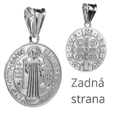 Strieborný prívesok Benediktínska medaila 
