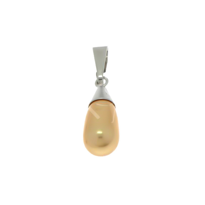 Strieborný prívesok so Swarovski elements perla bright gold
