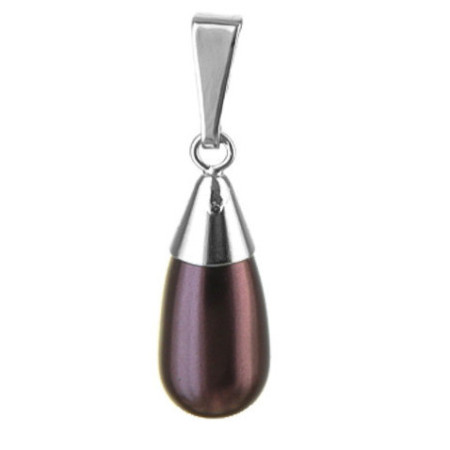 Strieborný prívesok so Swarovski elements perla burgundy
