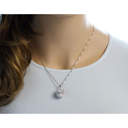 Strieborný prívesok so Swarovski elements GUĽKA magicro 15mm