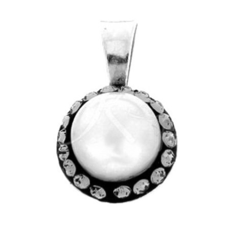 Strieborný prívesok so Swarovski elements perla bl diamond