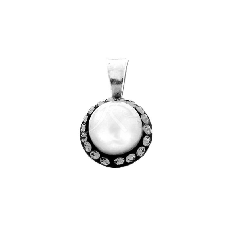 Strieborný prívesok so Swarovski elements perla bl diamond