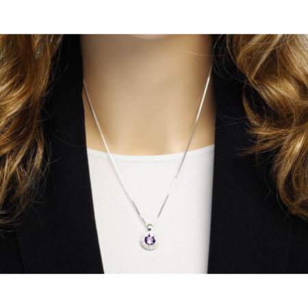 Strieborný prívesok so Swarovski elements violet