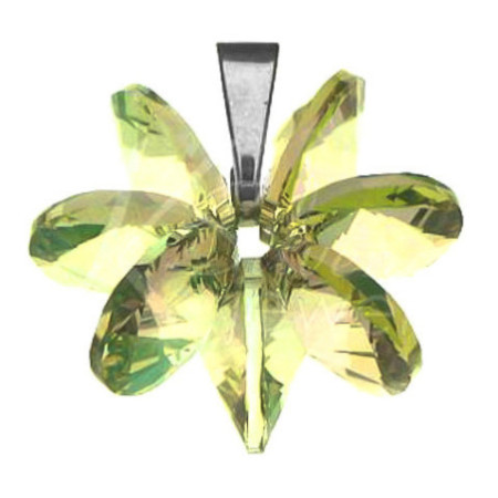 Strieborný prívesok so Swarovski elements lumin green kvet