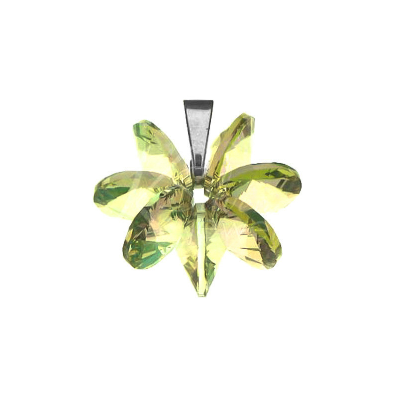 Strieborný prívesok so Swarovski elements lumin green kvet