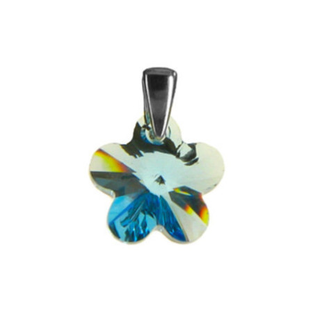 Strieborný prívesok so Swarovski elements aquamarine kvet 12mm