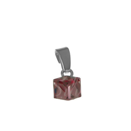 Strieborný prívesok so Swarovski elements light rose kocka 6