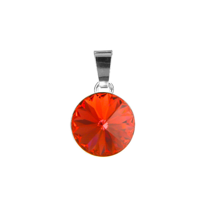 Strieborný prívesok so Swarovski elements padparadscha 12mm